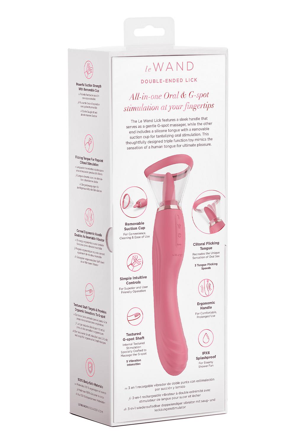 Le Wand Lick - 3-1 Double Ended Vibe With Licking Tongue Stimulator