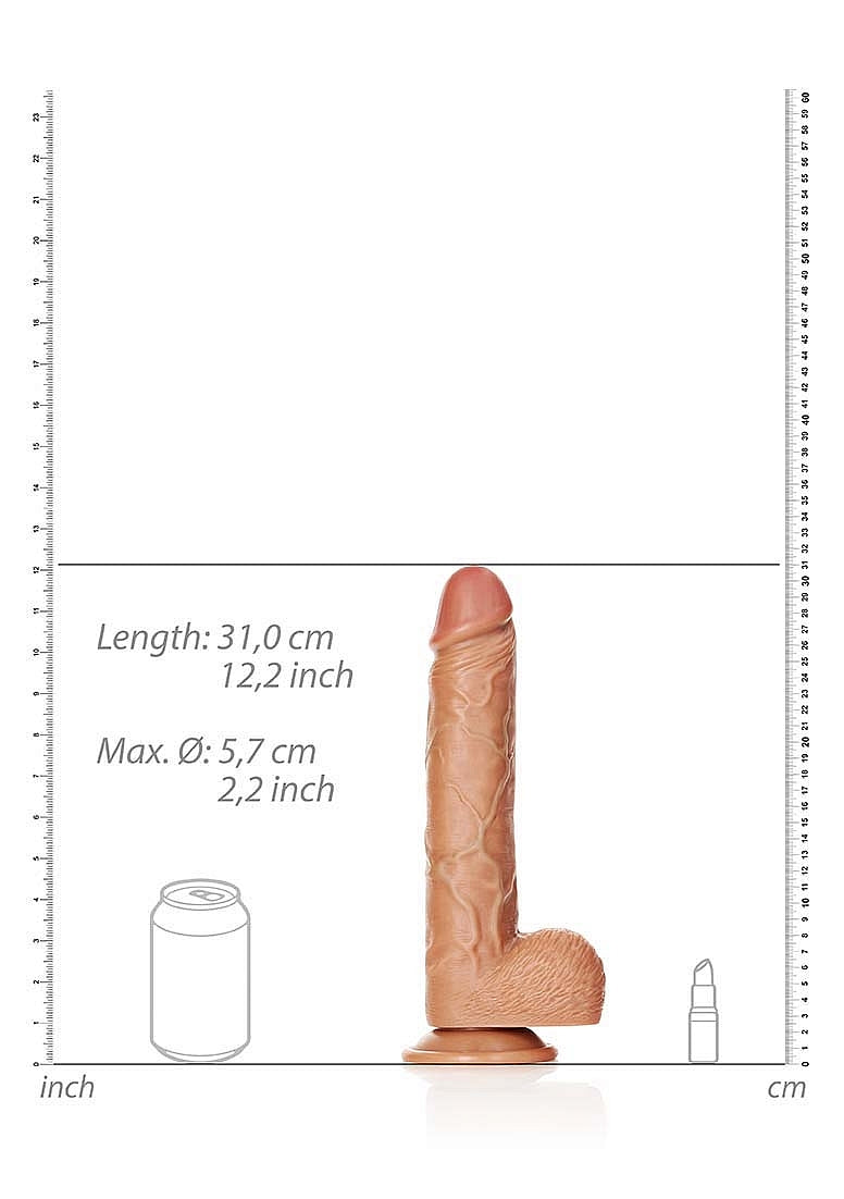Shots Toys | REALROCK - 11" / 28cm Cock with Balls Regular Straight Dildo - Tan