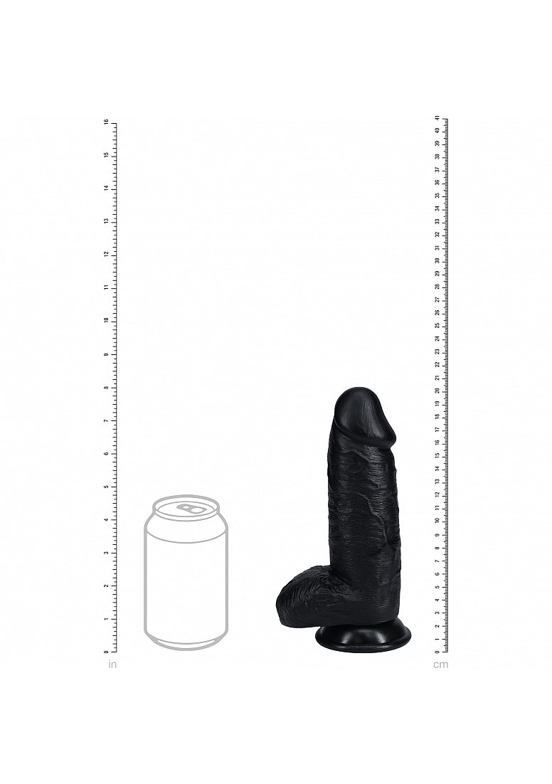Shots Toys | REALROCK Realistic Extra Thick Dildo with Balls - 8" / 20cm - Black