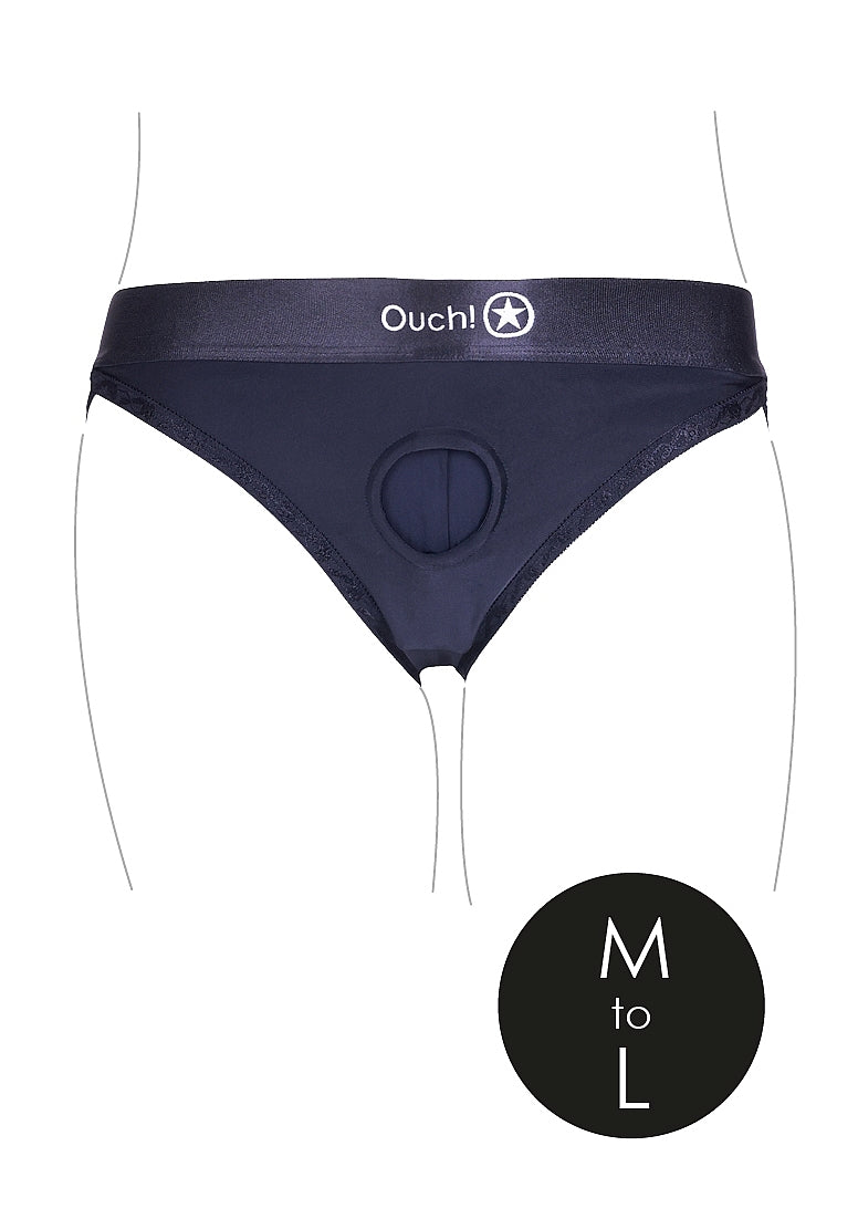 Shots Toys | OUCH! Vibrating Strap-on Hipster - Black - Size M/L