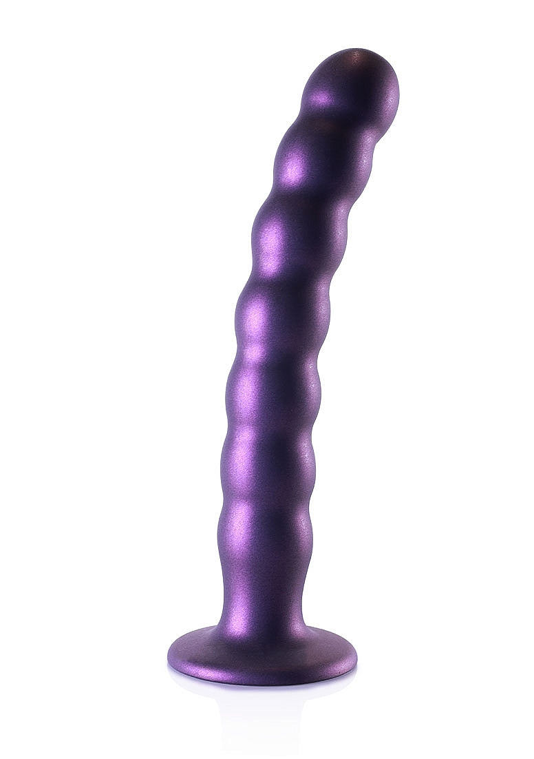 Shots Toys | OUCH! Beaded G-Spot Dildo - 8" / 20.5 cm - Metallic Purple