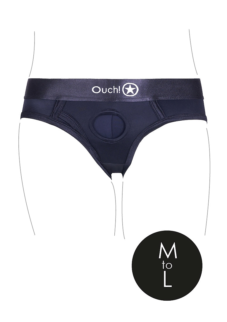 Shots Toys | OUCH! Vibrating Strap-on High-Cut Brief - Black - Size M/L