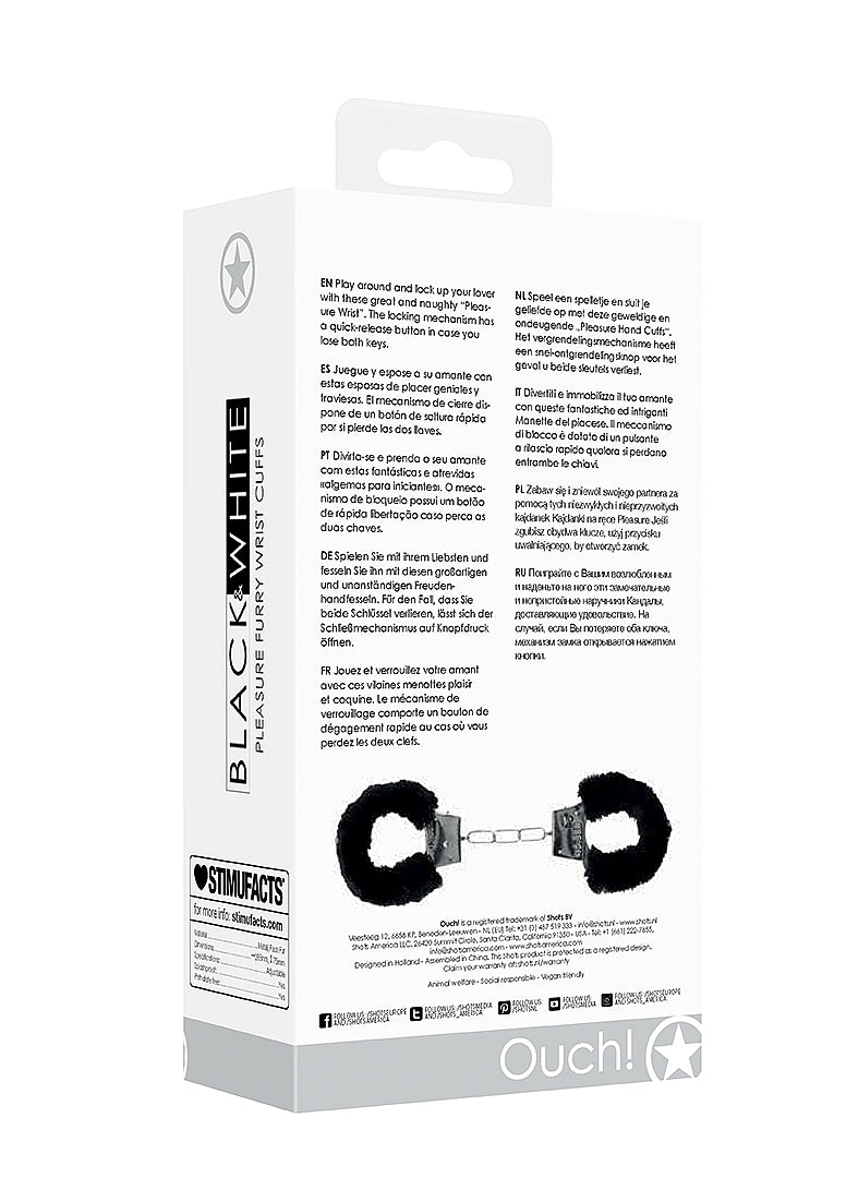 Shots Toys | Ouch! Beginners Furry Hand Cuffs - With Quick-Release Button