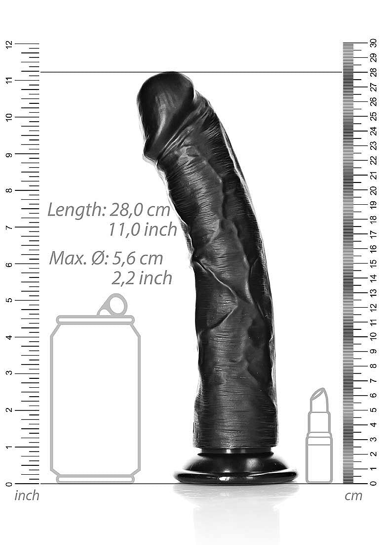 Shots Toys | REALROCK Realistic Regular Curved Dildo - Black 25.5cm (10") Dong