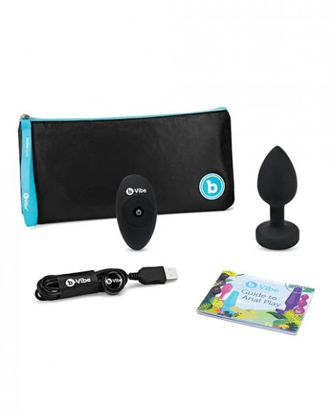 COTR | B-Vibe Vibrating Jewel Plug M/L with Black Diamond and Remote