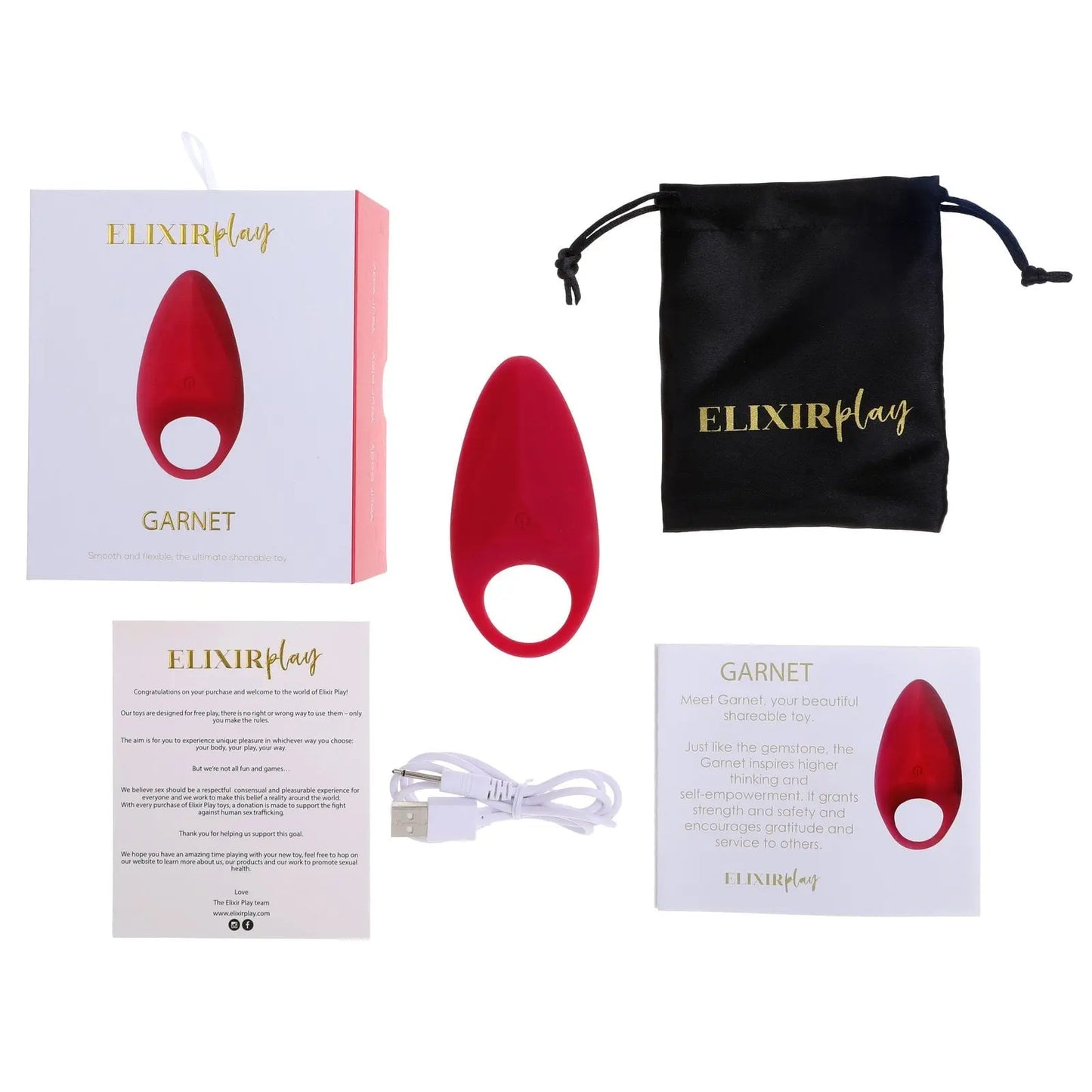 ELIXIR Play Garnet Couples Ring Vibrator