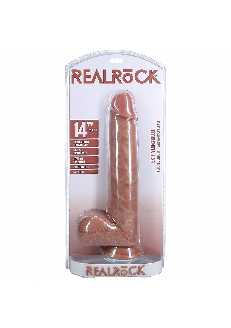 Shots Toys | REALROCK - Realistic Extra Long Dildo with Balls 14" / 35.5cm - Tan