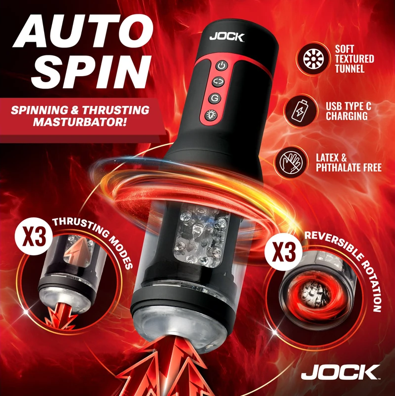 Curve Toys | JOCK Auto Spin Spinning and Thrusting Masturbator