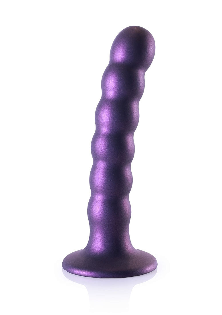 Shots Toys | OUCH! Beaded G-Spot Dildo - 5" / 13 cm - Metallic Purple