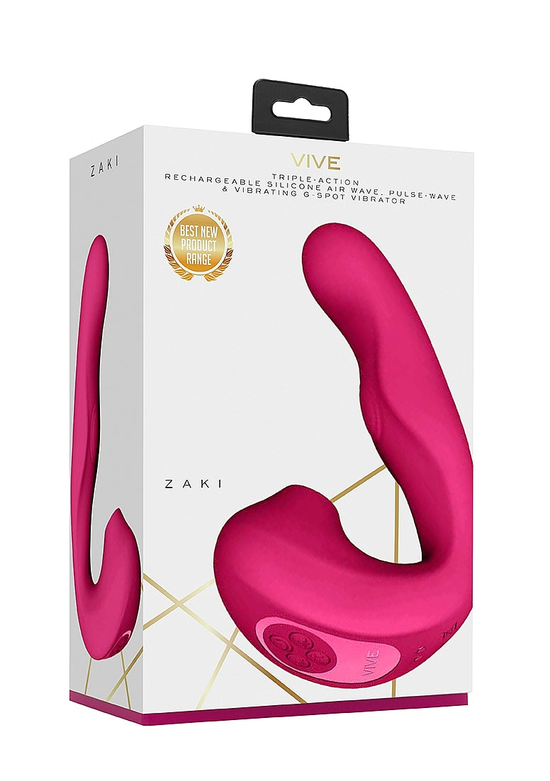 Shots Toys | VIVE Zaki Air Wave Pulse Wave & G-Spot Vibrator Pink