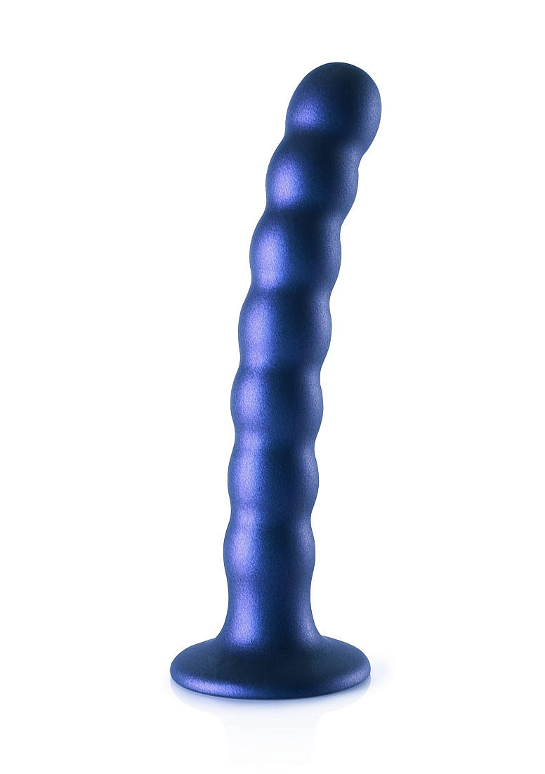 Shots Toys | OUCH! Beaded G-Spot Dildo - 6.5" / 16.5 cm - Metallic Blue