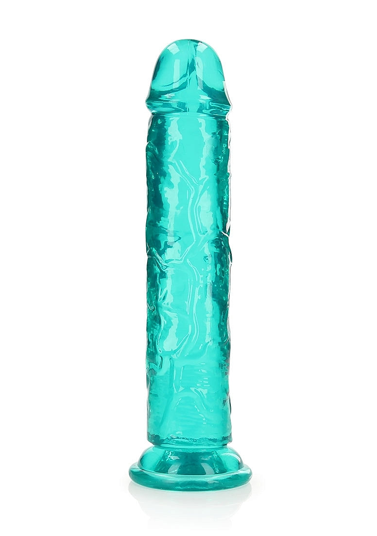 Shots Toys | REALROCK Crystal Clear 10" Straight Dildo No Balls - Turquoise
