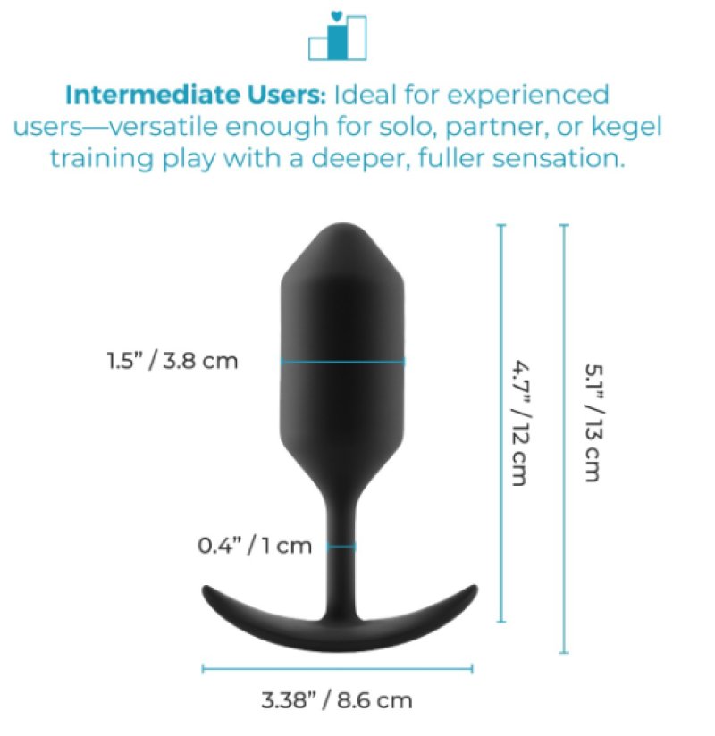 COTR | B-Vibe Snug Plug 3 Black - Weighted Silicone Butt Plug