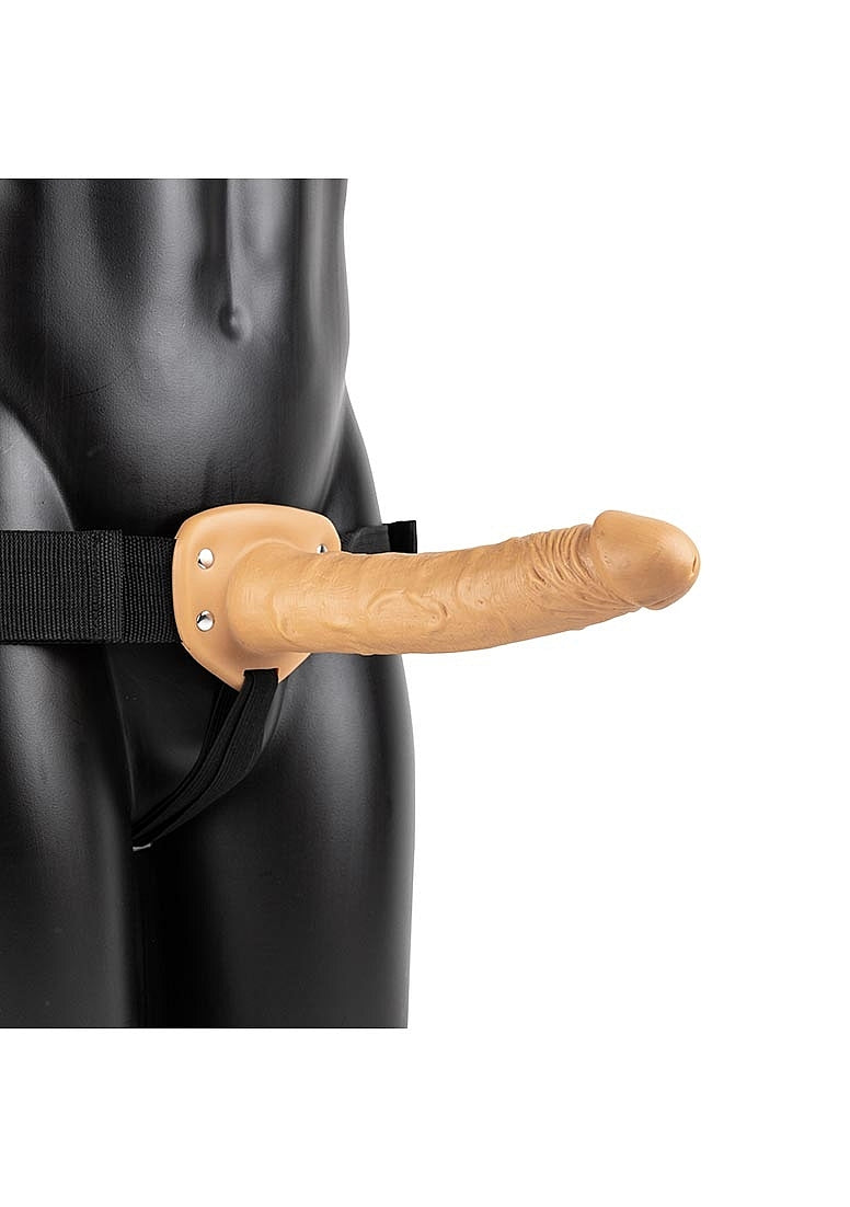 Shots Toys | REALROCK Vibrating Hollow Strap-On - 10" / 24.5cm Tan