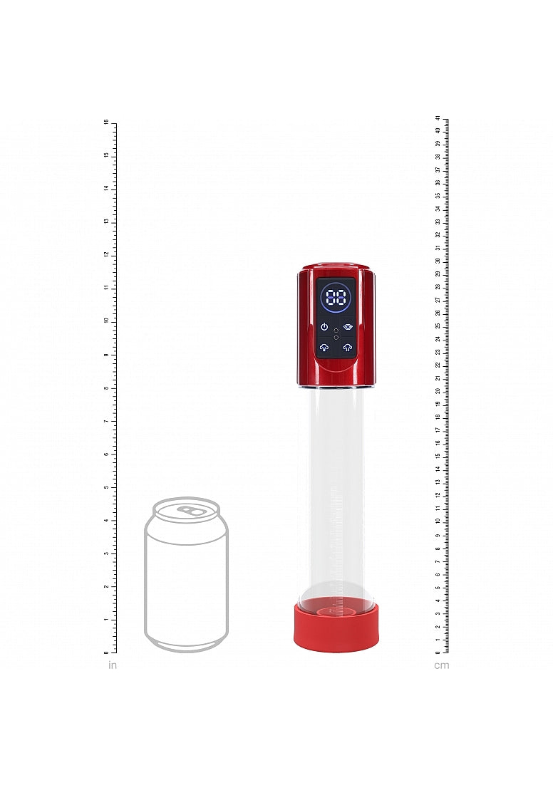Shots Toys | PUMPED MegaLift Automatic Penis Pump - Metallic Red Auto Penis Pump