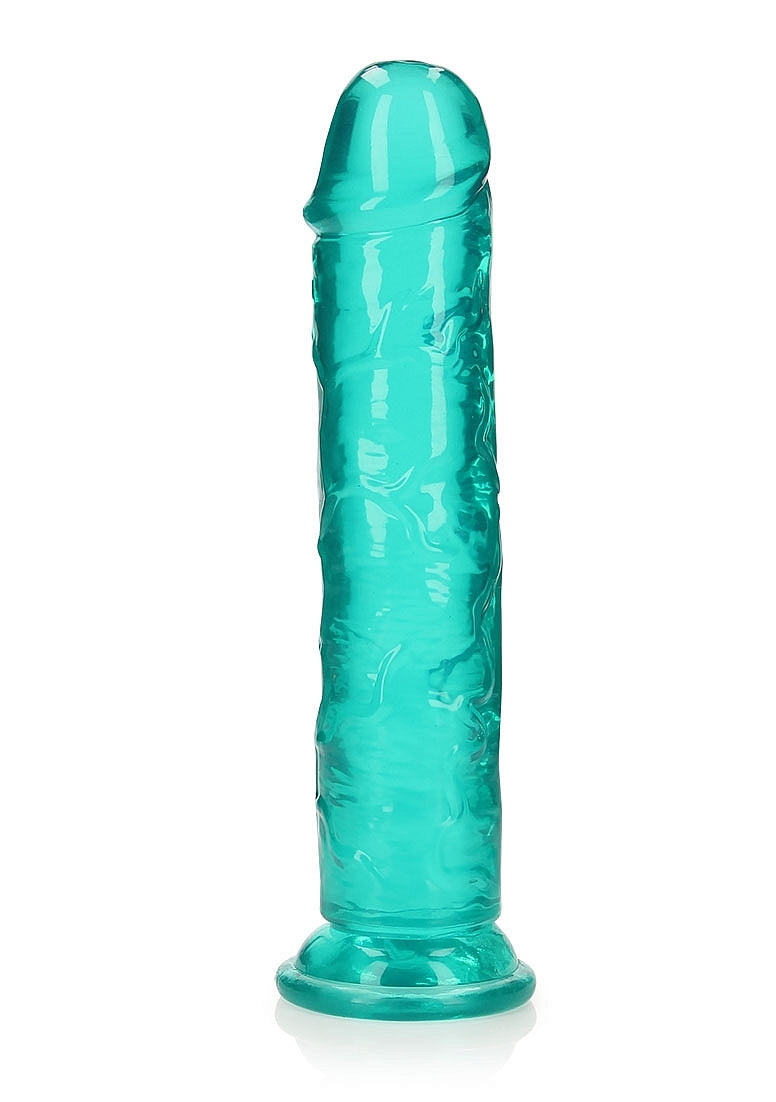 Shots Toys | REALROCK Crystal Clear 9" Straight Dildo No Balls - Turquoise