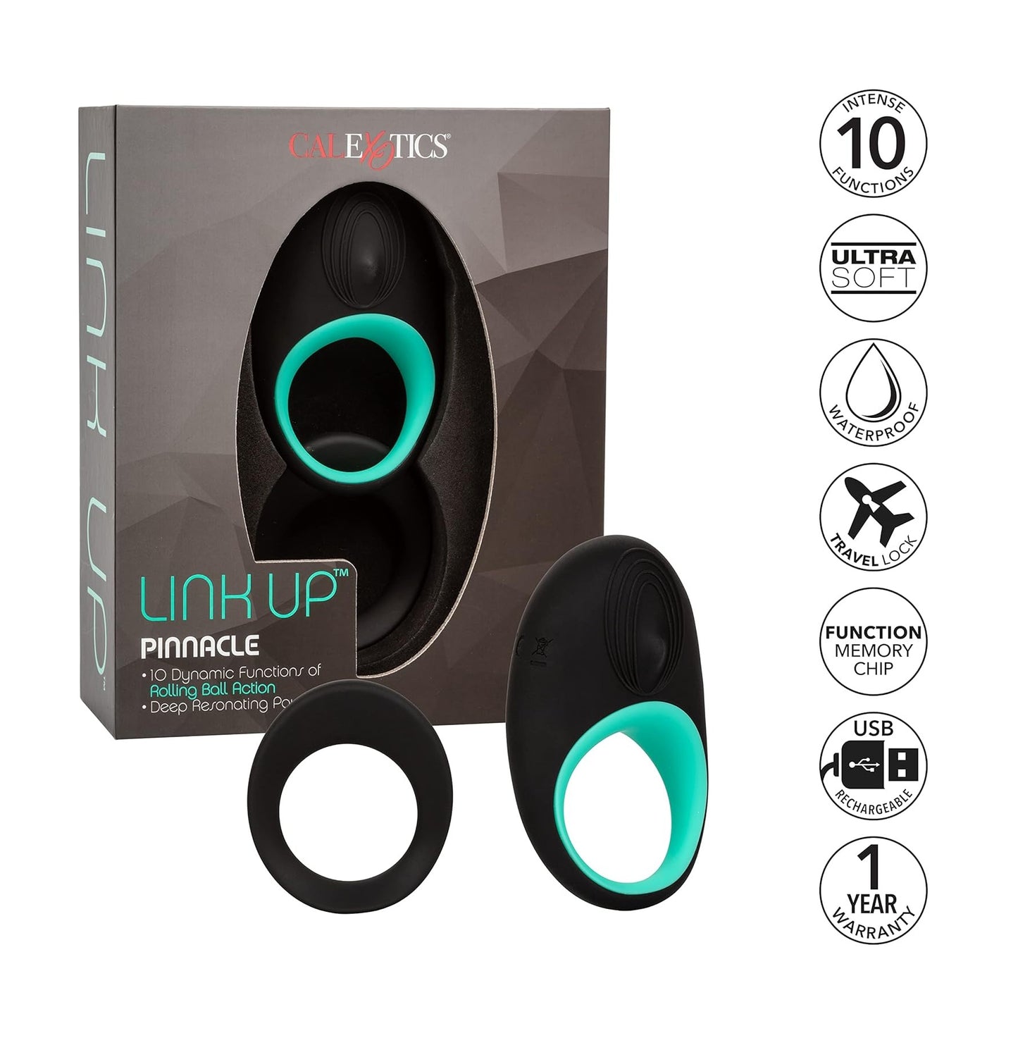 Calexotics Link Up Pinnacle Rolling Ball Cock Ring
