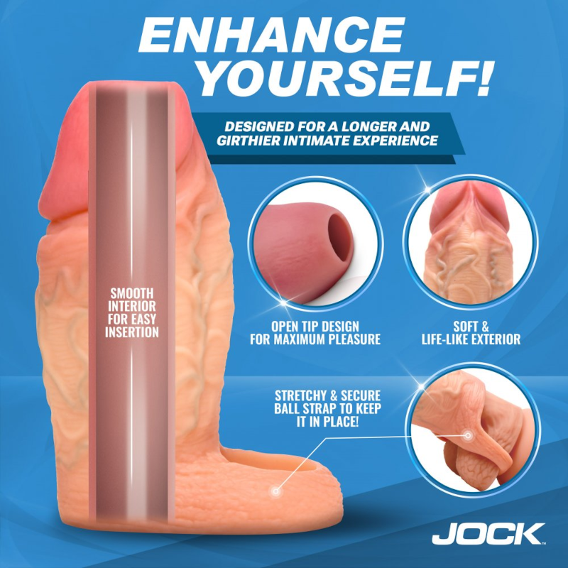 Curve Toys | JOCK Enhancers 1" Silicone Penis Extension Sleeve - Light