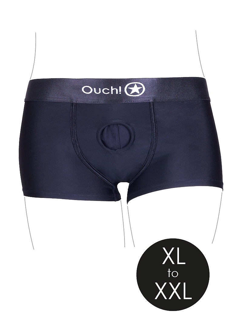 Shots Toys | OUCH! Vibrating Strap-on Boxer - Black - Size XL/XXL