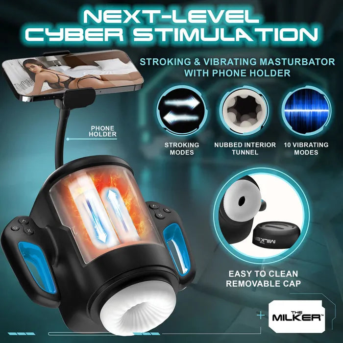 LoveBotz The Milker Cyber Milker Stroking Vibrating Heating Masturbator