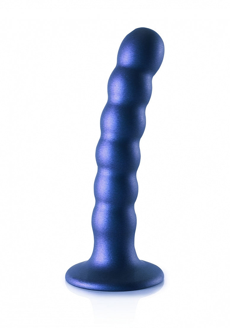 Shots Toys | OUCH! Beaded G-Spot Dildo - 5" / 13 cm - Metallic Blue