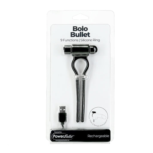 BMS Enterprises |  PowerBullet Bolo Adjustable Penis Ring with 2.5" Mini Power Bullet