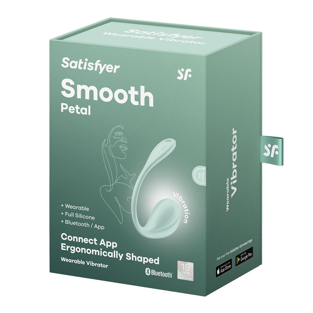 Satisfyer Smooth Petal Mint USB Rechargeable Wearable Stimulator with App Control