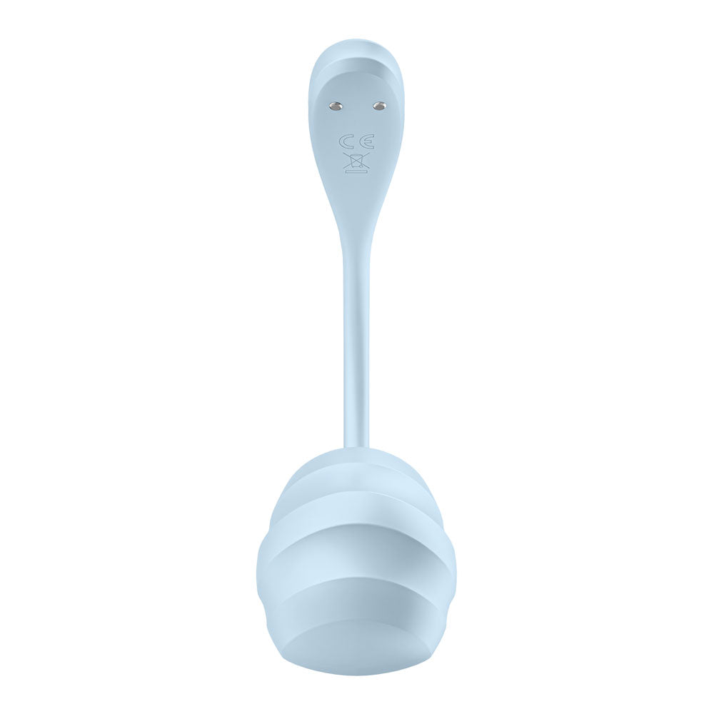 Satisfyer Smooth Petal Light Blue USB Rechargeable Wearable Stimulator with App Control