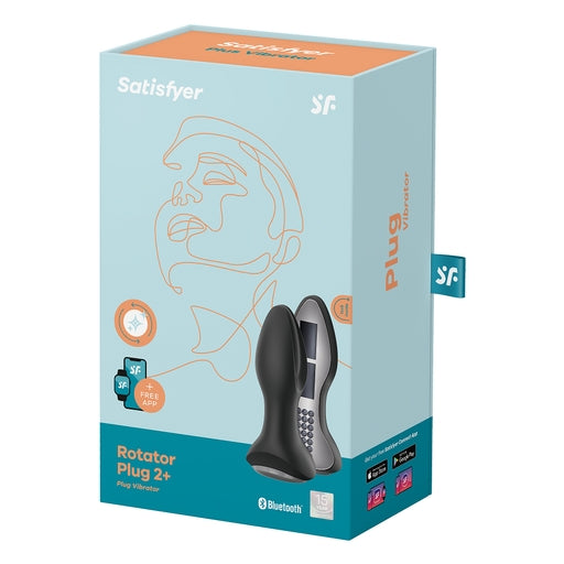 Satisfyer Rotator Plug 2+ Black - Rotating Anal Vibrator (App)