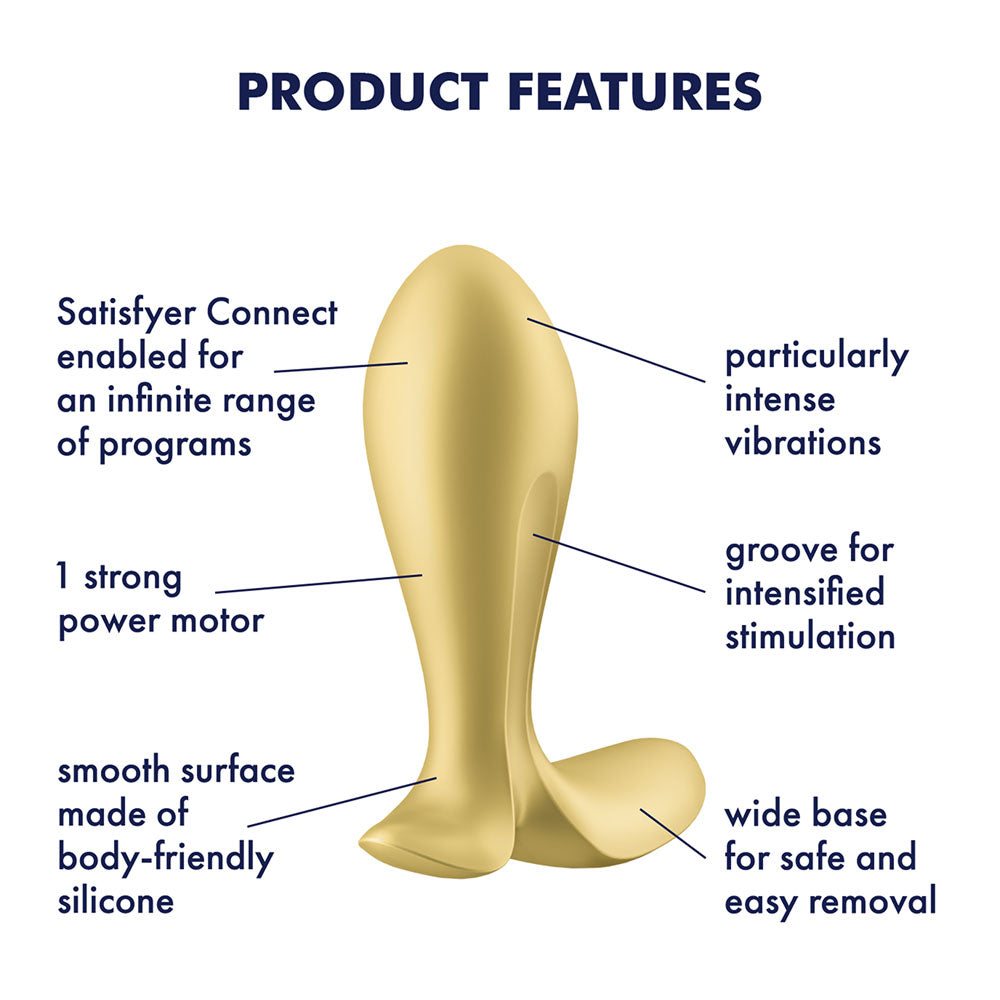 Satisfyer Intensity Plug Gold USB Rechargeable Butt Plug with App Control
