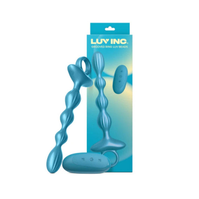 Luv Inc Grooved or Curved Ring Luv Anal Vibrating Beads with Remote Control