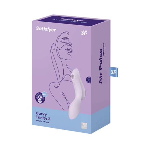 Satisfyer Curvy Trinity 2 USB Rechargeable Air Pulse Stimulator Vibrator Violet
