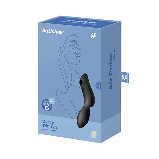 Satisfyer Curvy Trinity 2 USB Rechargeable Air Pulse Stimulator & Vibrator Black