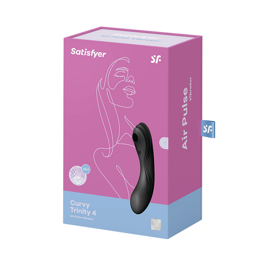 Satisfyer Curvy Trinity 4 Rechargeable Air Pulse Stimulator & Vibrator Black