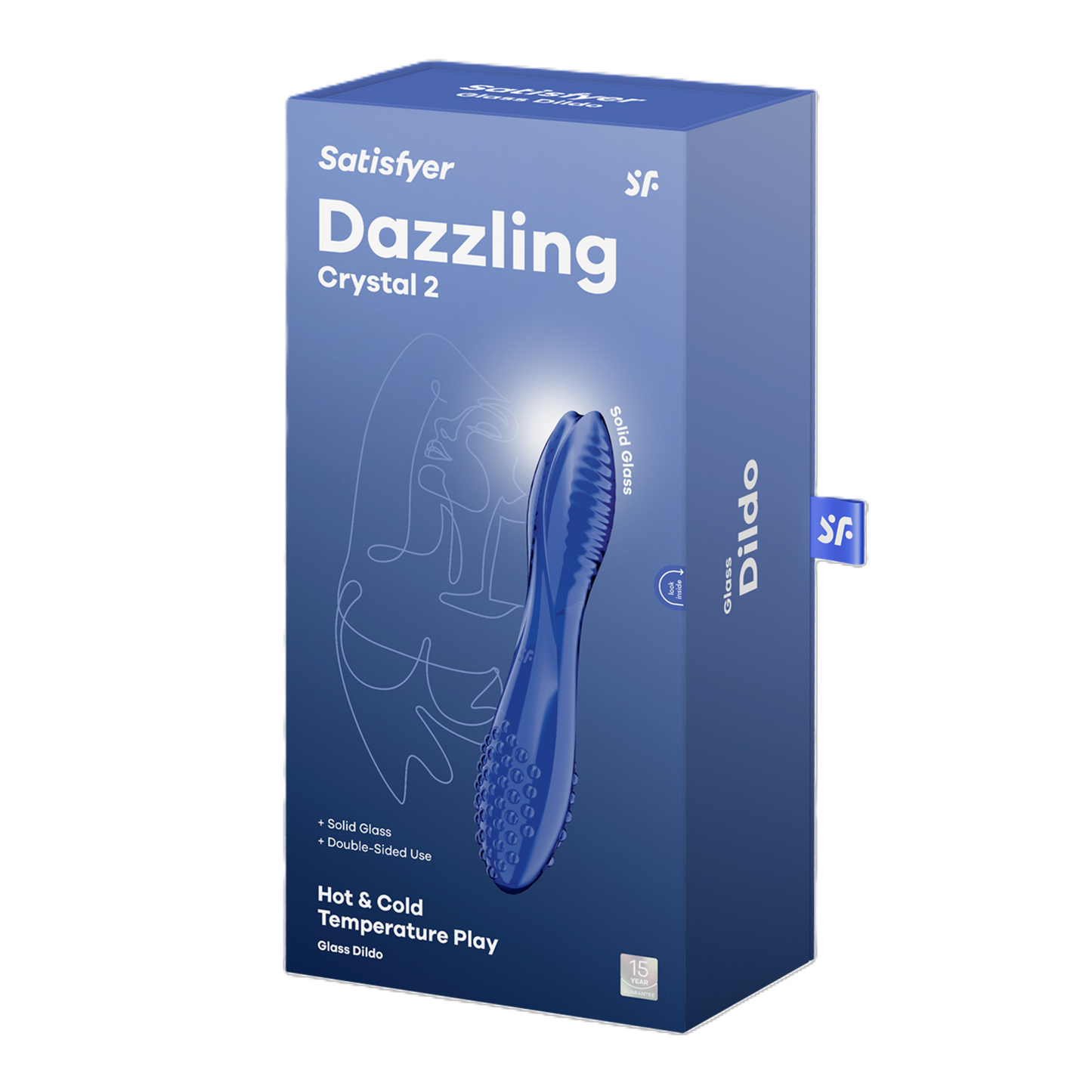 Satisfyer Dazzling Crystal 2 - Blue Glass Double Ended Dildo Hot & Cold Play