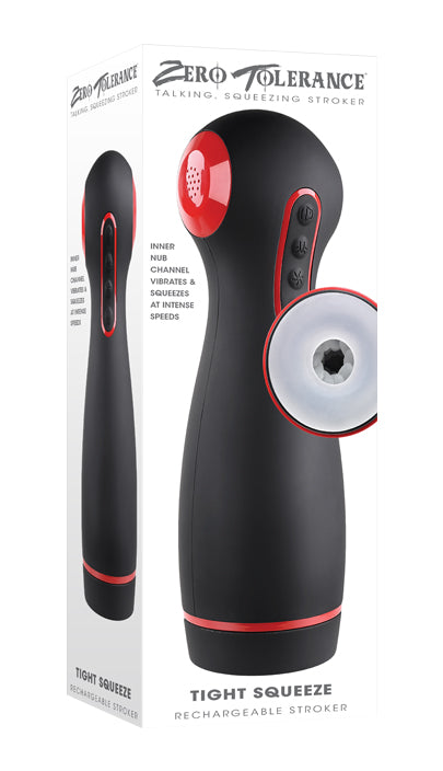 Zero Tolerance TIGHT SQUEEZE Rechargeable Vibrating Squeezing Talking Stroker