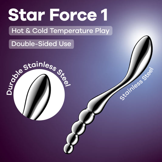 Satisfyer Star Force 1 - Chrome Steel 21cm Dildo