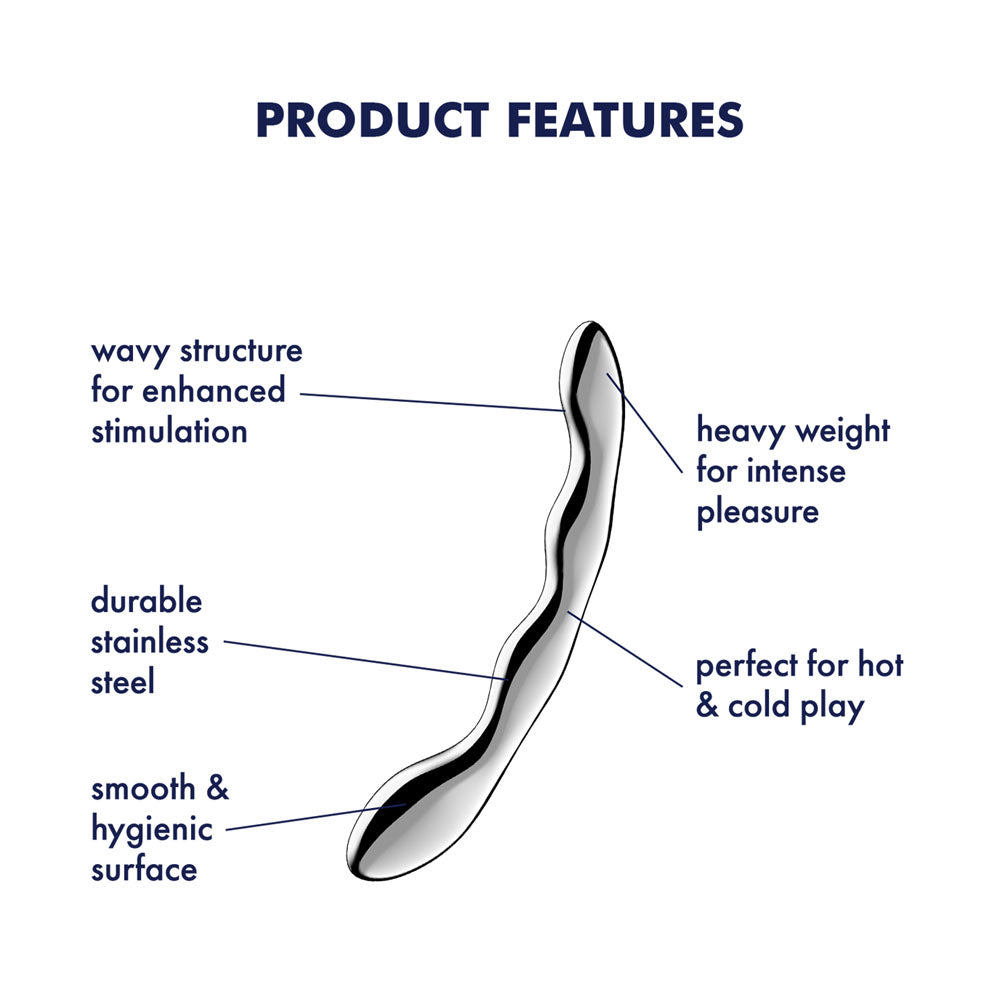 Satisfyer Cosmic Crest 2 - Chrome Steel 20.5cm Dildo