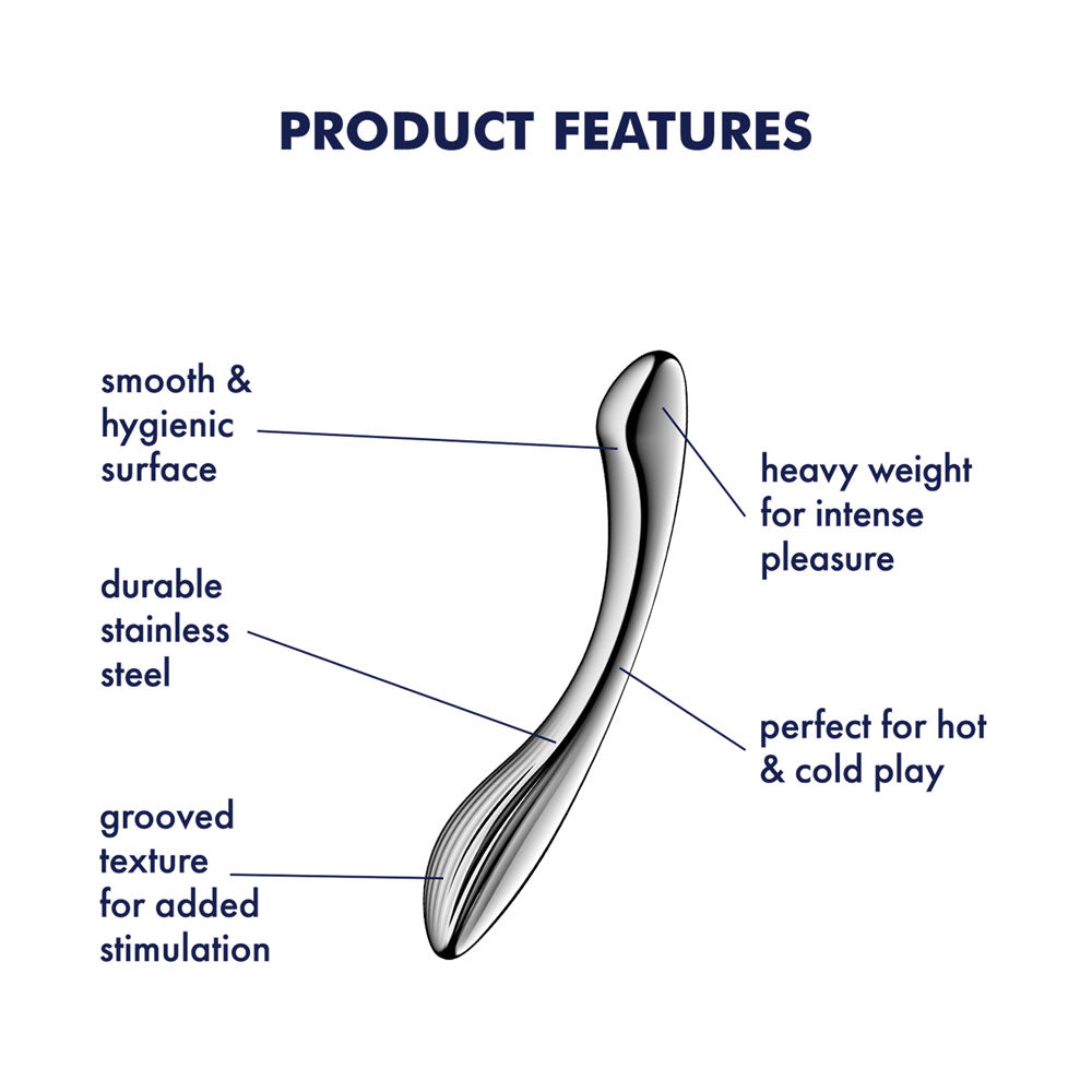 Satisfyer Pure Gravity 1 - Chrome Steel 22cm Dildo