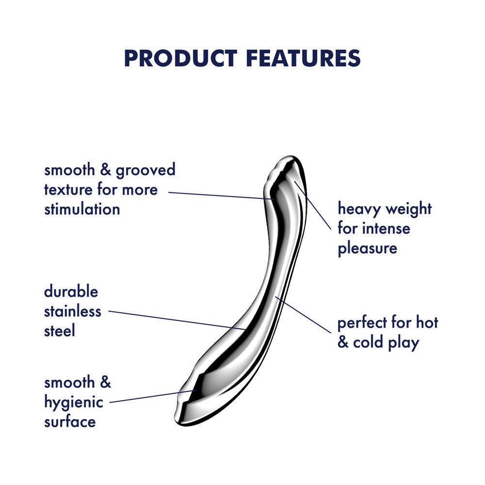 Satisfyer Pure Gravity 2 - Chrome Steel 21cm Dildo