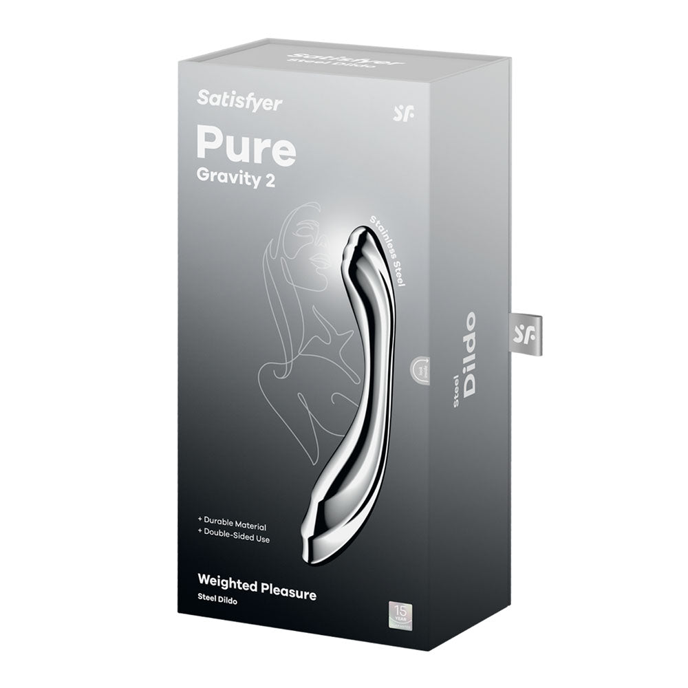 Satisfyer Pure Gravity 2 - Chrome Steel 21cm Dildo