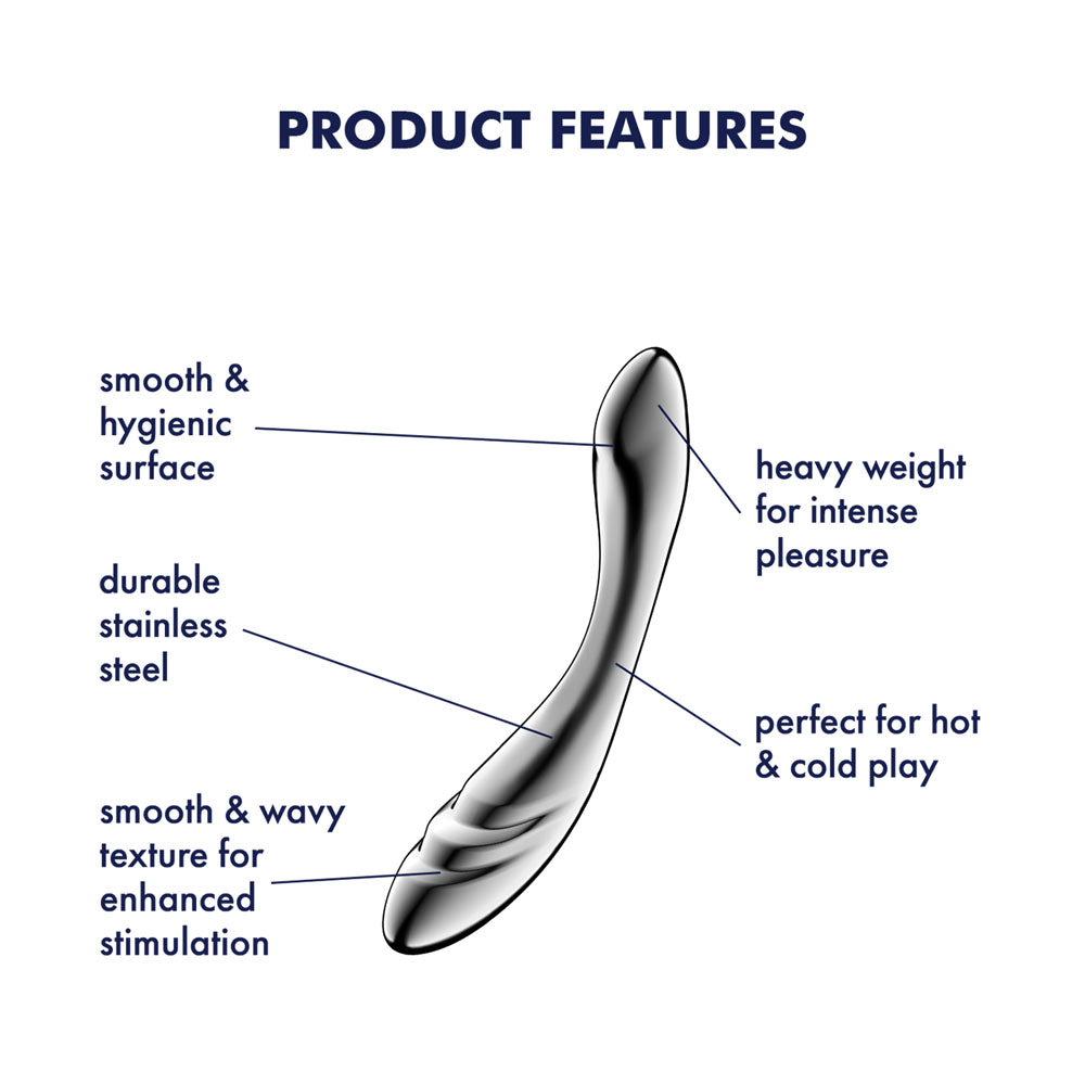 Satisfyer Pure Gravity 3 - Chrome Steel 21cm Dildo