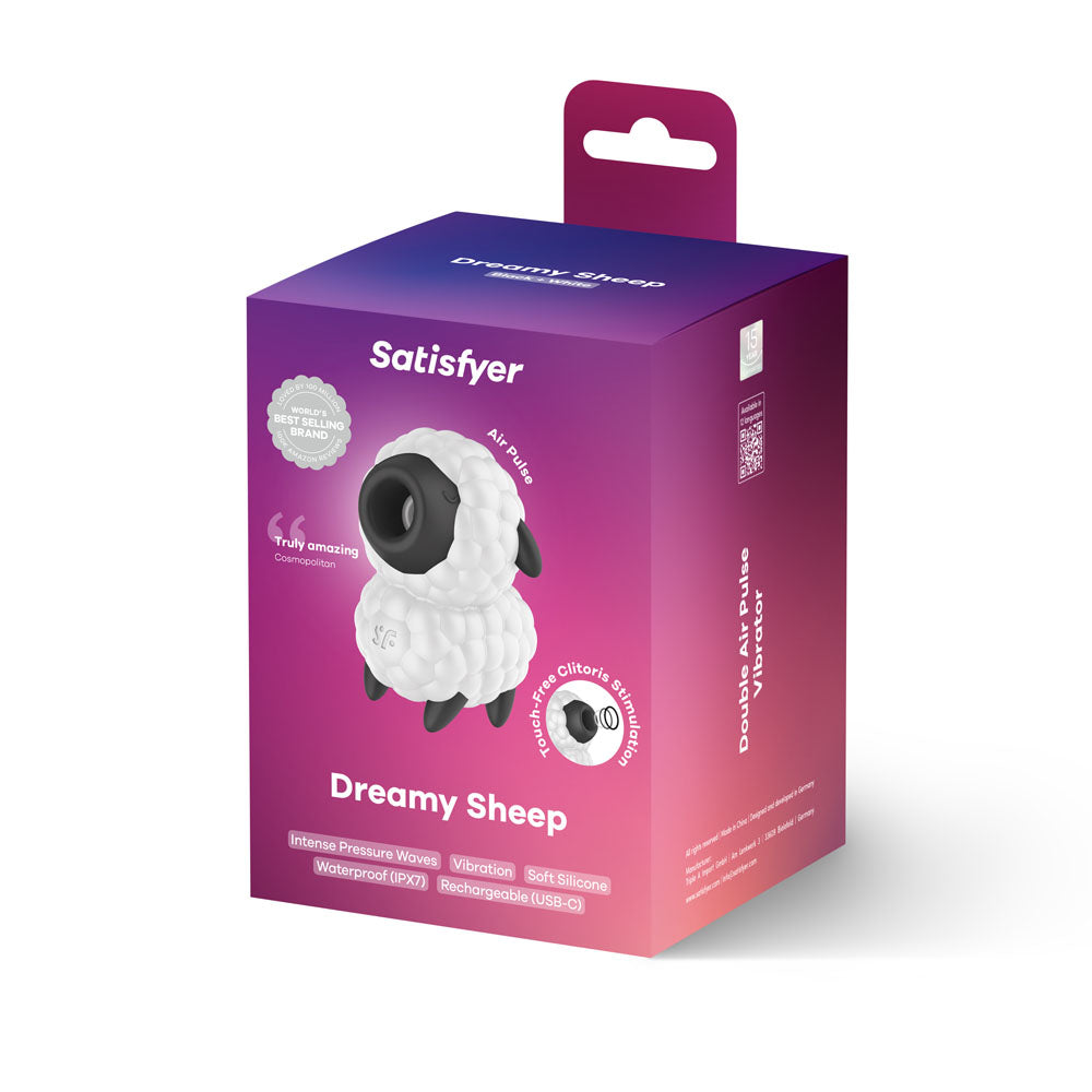 Satisfyer Dreamy Sheep - White/Black Vibrating Air Pulse Stimulator