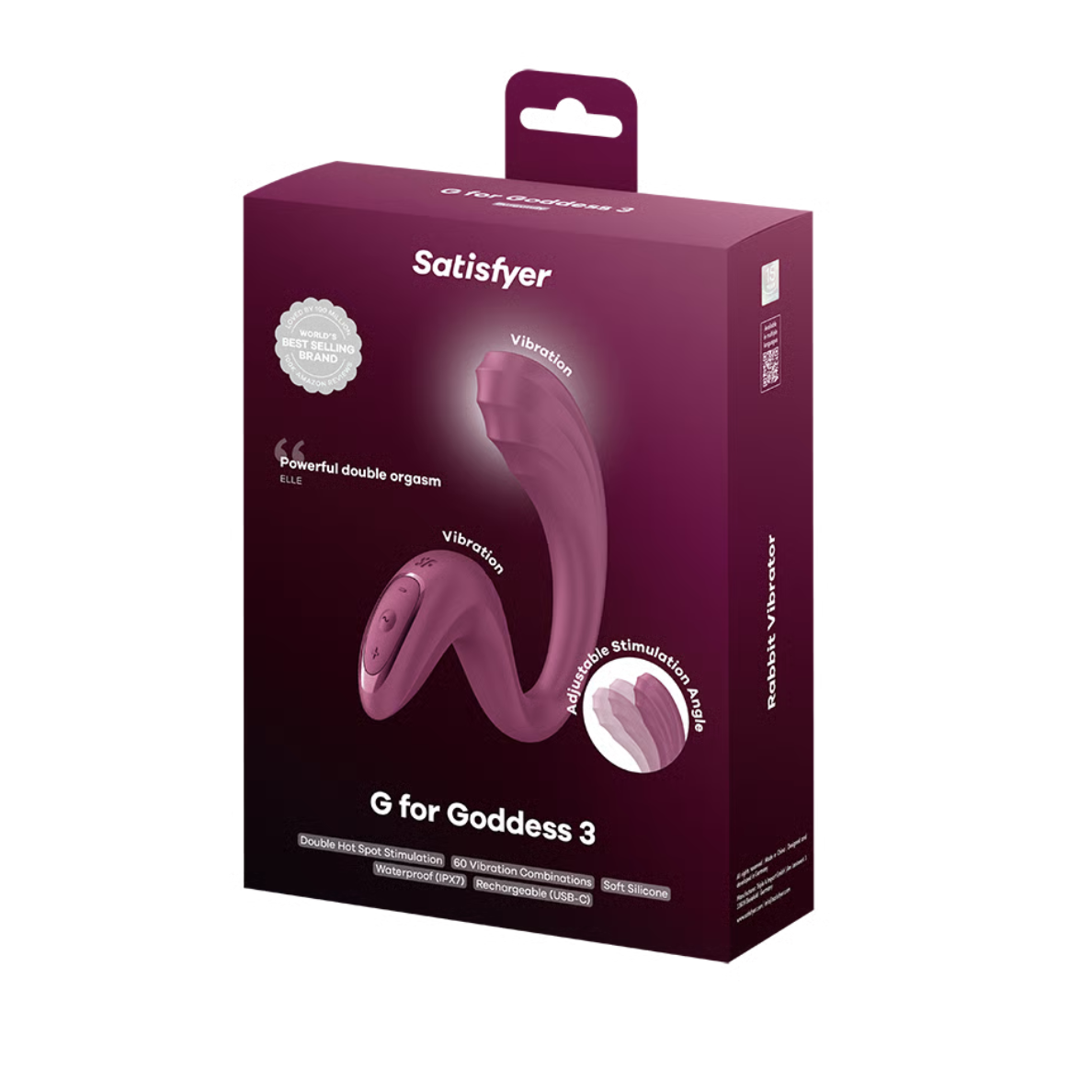 Satisfyer G For Goddess 3 - G-Spot Clitoral Rabbit Vibrator Wine Red