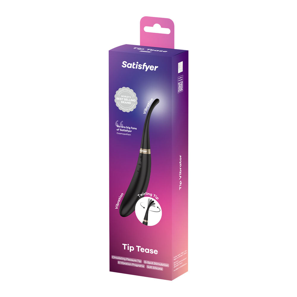 Satisfyer Tip Tease - Black Vibrator with Twirling Tip