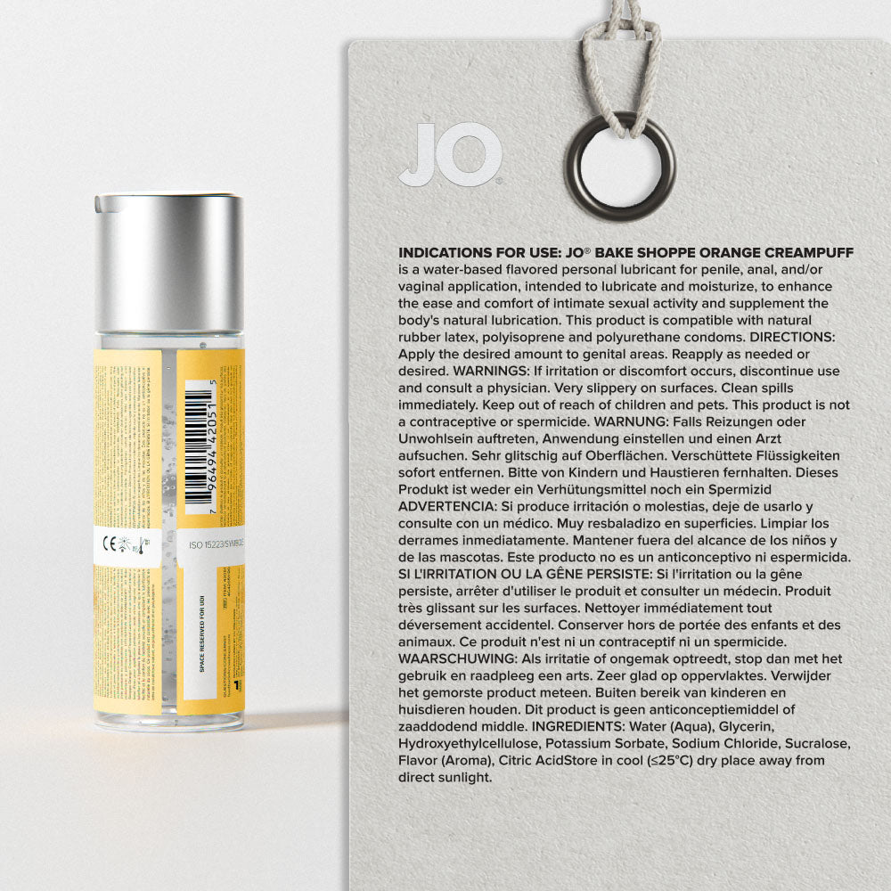 JO Bake Shoppe - Orange Creampuff Flavoured Water Based Lubricant 60ml