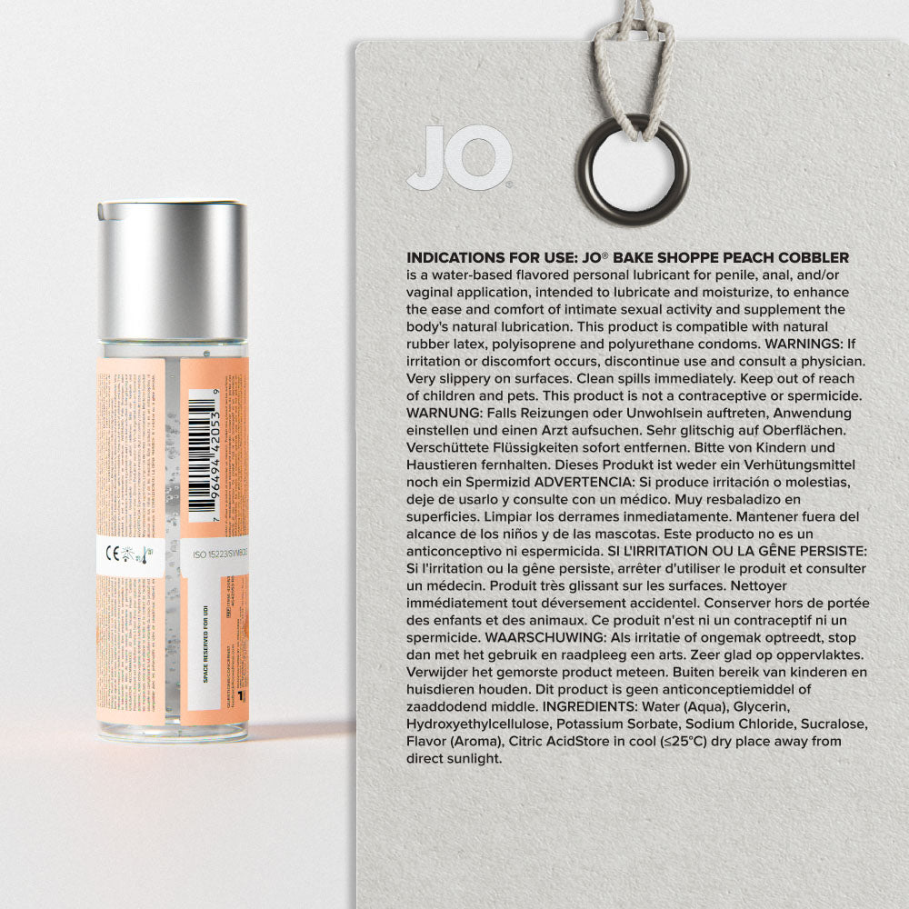 JO Bake Shoppe - Peach Cobbler Flavoured Water Based Lubricant 60ml
