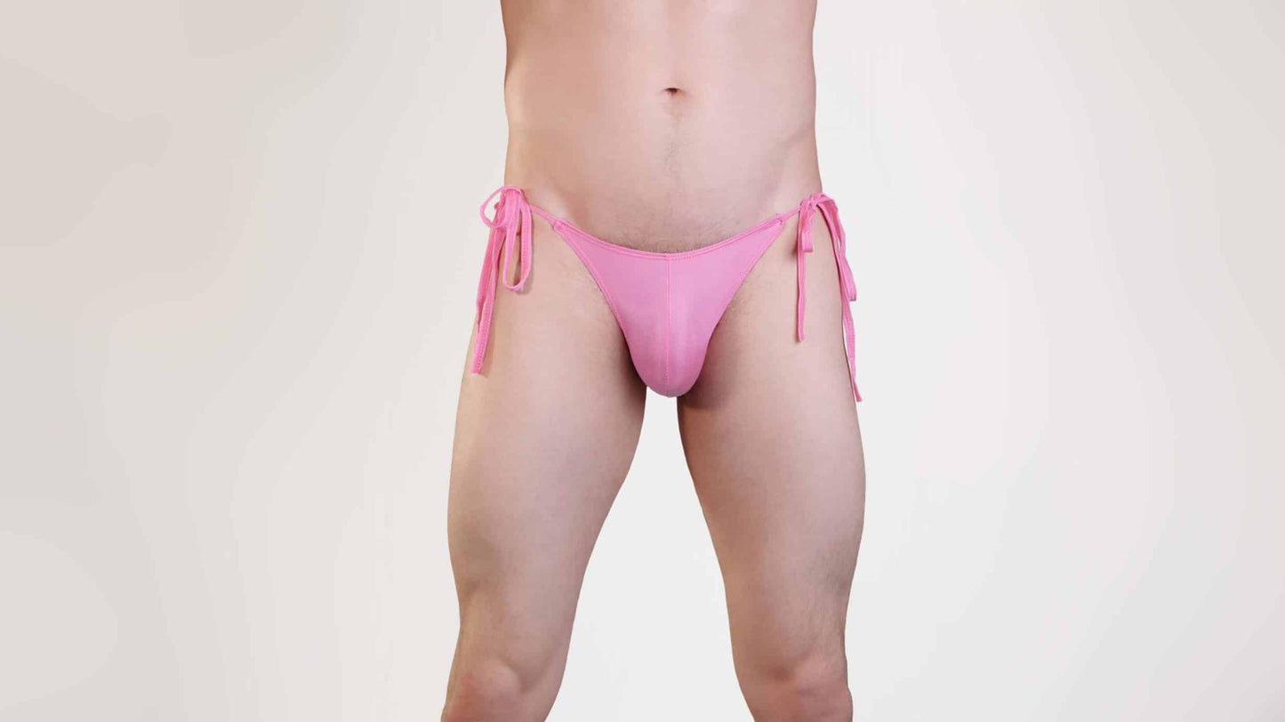 Love In Leather Mens Lycra Brief With Tie Sides One Size - MULTIPLE COLOURS