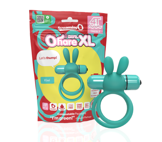 ScreamingO 4T Ohare XL Vibrating Rabbit Ears Cock Ring - Kiwi