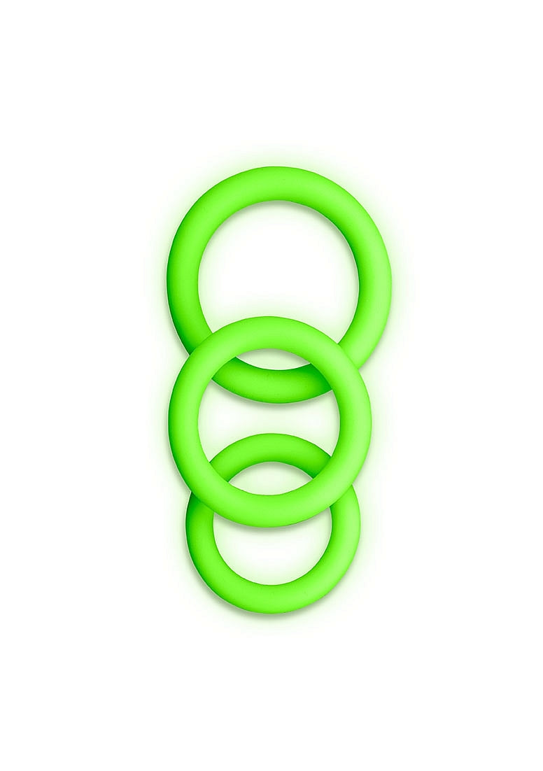 Shots Toys | OUCH! 3 Pc Cock Ring Set - Glow in the Dark